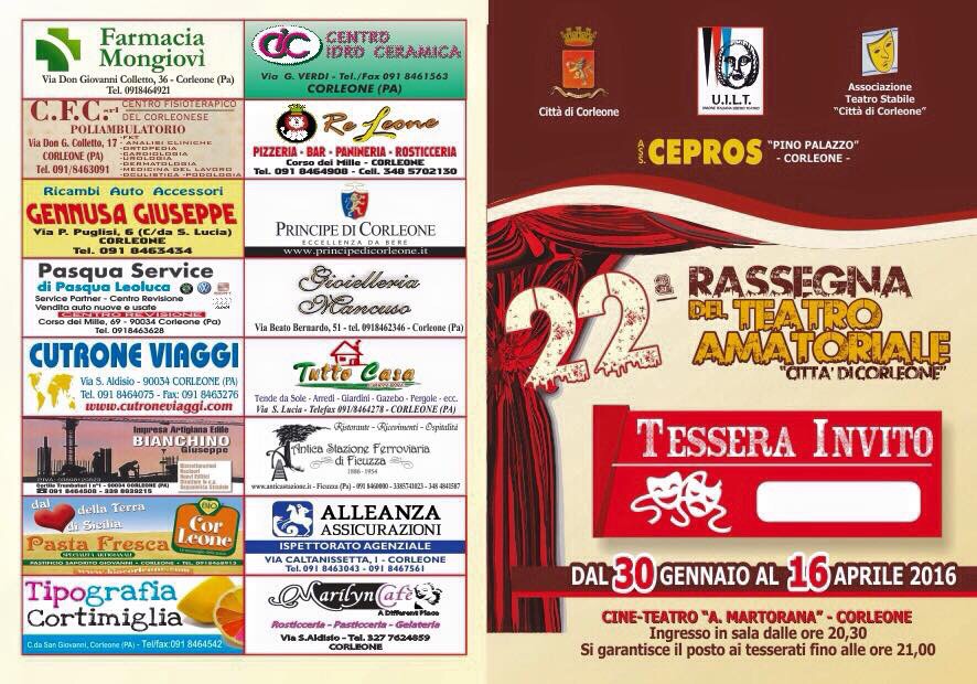 Disponibili abbonamenti XXII Rassegna Teatro Amatoriale 2016